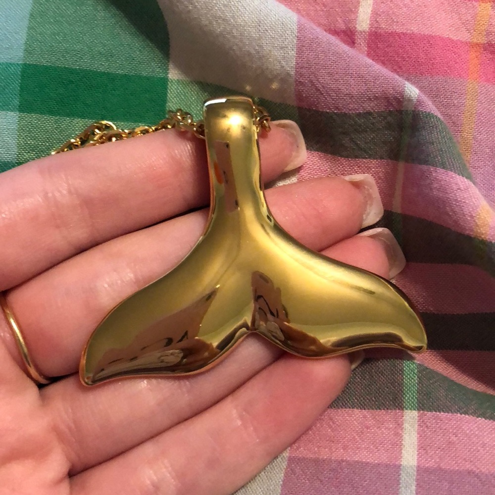 C wonder whale tail statement long necklace